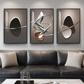 Framed Large Modern Abstract Wall Art for Living Room, Large 3 Piece Black and White Bright Style Artwork, Minimalist Geometric Painting Prints for Dining Room Hallway Office Wall Decor, 24x36 In
