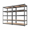 Garage Shelving Heavy Duty, 2450LBS Metal Storage Shelves 5 Tier, Adjustable Shelving Unit 30" W x 12" D x 62" H, Boltless Garage Storage Rack for Grage Basement, Pantry, Warehouse 2Pcs