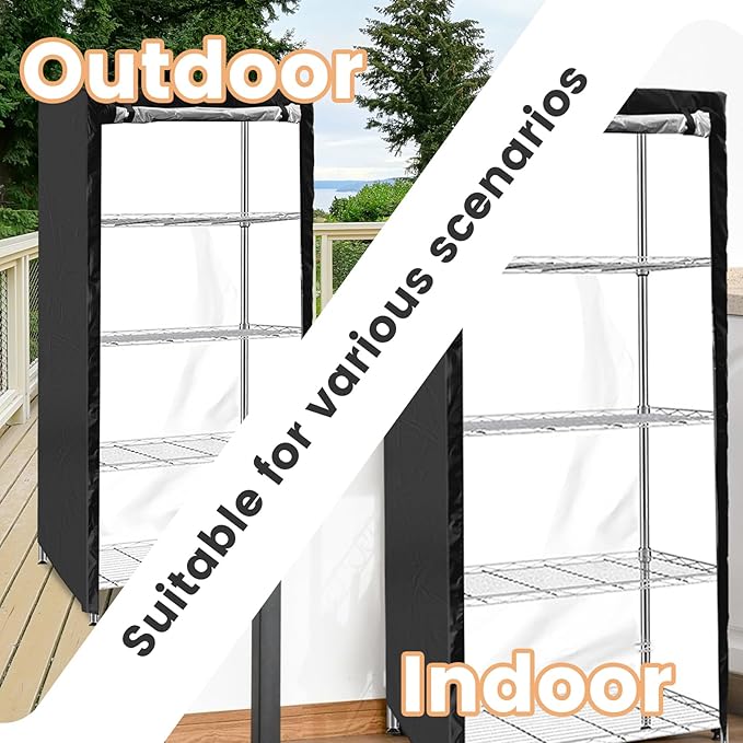 Shelf Cover, Waterproof Storage Shelving Unit Cover, Dustproof Wire Rack Covers with Zipper for Keeping Rack Clean, Indoor Wire Rack Dust Cover, Fits Racks 36" L X 18''w X 72''h