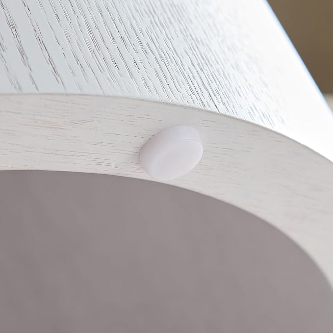 WILLIAMSPACE 18.9" White Nesting Coffee Table Set of 2, Modern Black Round Coffee Tables Circle Side Table for Small Space, Accent End Table Set, No Assembling, White Wood Grain