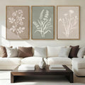 Anyzal Extra Large Boho Botanical Framed Wall Art 24x36 Inch Farmhouse Floral Canvas Wall Decor Neutral Minimalist Plant Painting for Living Room Bedroom Dining Room Set of 3
