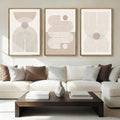 Anyzal Extra Large Boho Abstract Wall Art 24x36 Inch Framed Minimalist Neutral Canvas Wall Decor Pink White Modern Artwork for Living Room Bedroom Office Set of 3