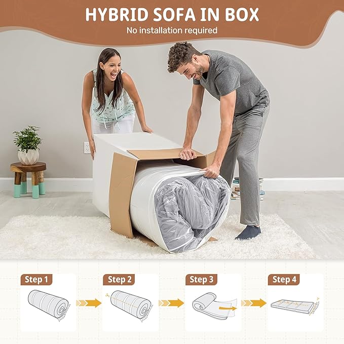 75'' Cloud Loveseat Sofa, No Assembly Required Comfy Deep Seat Couches 1 pcs for Living Room, Bedroom, Apartment(Teddy Fabric-Grey)