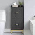 Hzuaneri Bathroom Cabinet, Small Storage Cabinet with 4 Doors, Bathroom Organizers and Storage Cabinets with Adjustable Feet. Cabinets Freestanding for Living Room, Kitchen, 7.1"D x 14.6"W x 32.7"H