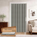 Jilron Accordion Door Curtain Set - 100% Blackout, with Curtain Rod Included, for Bedroom Privacy Protection (Grey-43 W x 78" L+Rod)