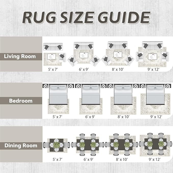 6x9 Area Rugs for Living Room: Washable Vintage Large Retro Rug Soft Non-Slip Indoor Low Pile Carpet for Bedroom Dining Room Nursery Office (Taupe, 6' x 9')