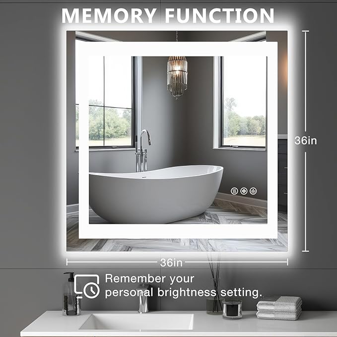 NEWBULIG Bathroom Mirror, Wall Mirror with Aluminum Alloy Thin Frame, Bathroom Mirrors for Over Sink, Bedroom, Living Room, Entryway