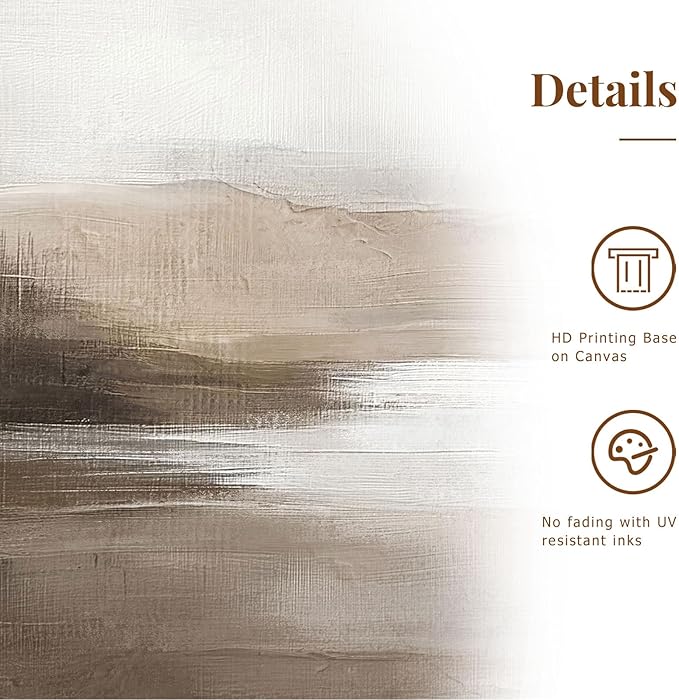 SAFERRYHOME Neutral Abstract Framed Wall Art - Minimalist Modern Nordic Calm Canvas Print Set, Landscape Shapes Earth Tone Illustrations Decor for Living Room, Bedroom - 3 Panels 16x24 Inch