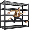 46 ''W Storage Shelves, 71‘’H Garage Shelving, Adjustable Garage Shelves, 3000lbs Heavy Duty Shelving ,5 Tier Garage Storage Shelves,Easy-To-Install Metal Shelf Storage Rack Shelving Unit For Kitchen