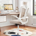 Ergonomic Office Chair with Adjustable Lumbar Support & Flip-Up Armrests - High Back Computer Desk Chair with Thickened Seat Cushion, Rolling Wheels for Home/Office Study Work (07khaki)