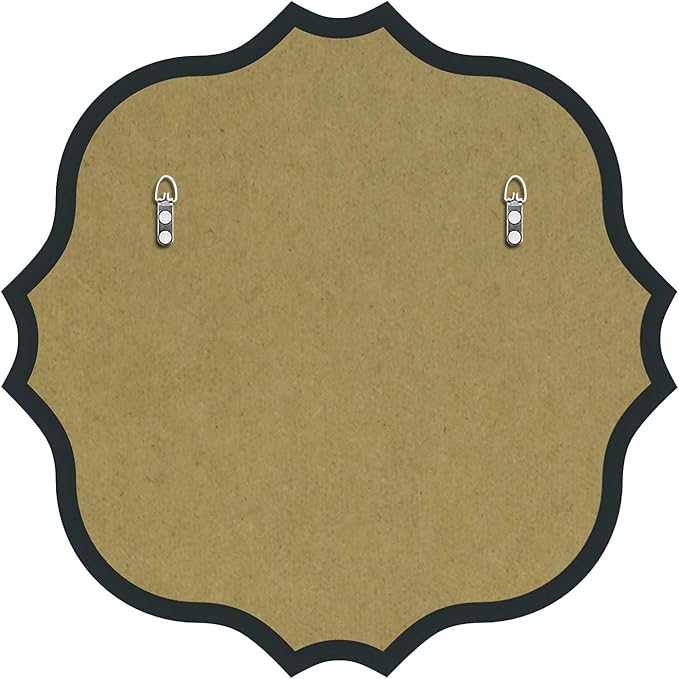 KOHROS Frameless Scalloped Mirror 24” x 24" Bathroom Wall Mirror w/Polished Shape Beveled Edge Mirror for Bathroom Vanity (Silver)