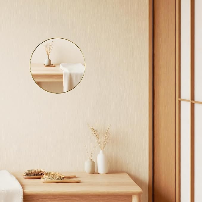 Funerom Gold Bathroom Mirror Round Wall Mirror 12.6 Inches Circle Mirror