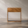 RECCI Solid Bamboo Nightstand, Sustainable Curved Classic Mid-Century Modern Wood Bedside Table with Soft-Close Drawer, Handle-Free Design, Open Shelf Storage, No Assembly Required (Walnut)