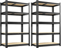 REIBII Set of 2 Storage Shelves 5 Tier Garage Shelving Heavy Duty Metal Shelving 2000LBS Garage Shelves Adjustable Metal Shelf for Kitchen Warehouse Pantry Commercial Use 27.6" Wx11.8 Dx60 H
