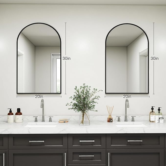 NEWBULIG Bathroom Mirror, Wall Mirror with Aluminum Alloy Thin Frame, Bathroom Mirrors for Over Sink, Bedroom, Living Room, Entryway