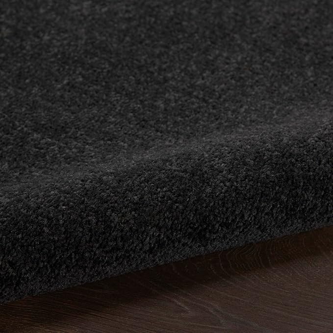 Nourison Home Nourison Essentials Black 9' x Square Area Rug - Easy Clean, Non Shedding, Bed Room, Living Room, Dining Room, Kitchen (9' x Square)