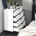 TaoHFE White 4 Drawer Dresser for Bedroom,Wood Lingerie Chest of Drawers for Bedroom,Modern 36inch Tall White Dresser for Bedrooms Living Room, Entryway, Cloakroom