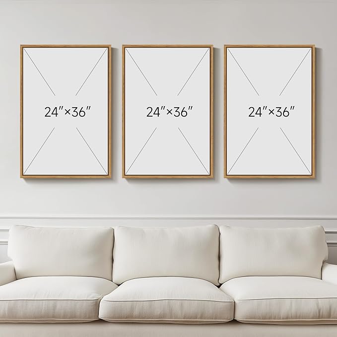 Large Framed Vintage Wall Art for Living Room, 3 Piece Tree Forest Artwork for Walls, Classic Rustic Sketch Canvas Paintings Prints for Office Hallway Wall Decor, 24x36 Inch