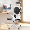 Monhey Ergonomic Office Chair, 90°-125° Tilt Back Home Desk Chair with 360° Swivel & Mute Wheels, High Back Mesh Computer Chair for Adults with Lumbar Support, 330 LBS Capacity (03White+Black)