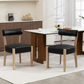 ZJhome Modern Dining Chairs Set of 2 – Mid-Century Modern Faux Leather Upholstered Kitchen & Dining Room Chairs with Curved Back, Oversized Rounded Seat, Sturdy Wood Frame, Black