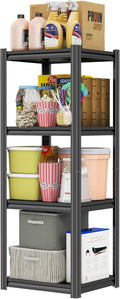 PRESTELION 44" H Storage Shelves 4-Tier Metal Shelf 2000LBS Garage Shelving Unit Adjustable Shelf for Basement, Warehouse, Pantry, Closet, Kitchen 44" H x 13.8" W x 11.8" D, Black