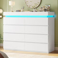 HAUOMS 8 Drawer Dresser with LED Light, White Modern Chest of Drawers for Bedroom,Closet Dressers with Drawers for Living Room, Entryway, Hallway