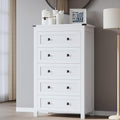 BORNOON Tall 5-Drawer Dresser, Modern Wooden Storage Chest of Drawers, Dresser TV Stand, Wood Drawer Organizer with Metal Handles for Bedroom, Living Room, Hallway