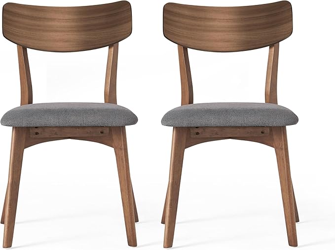 Christopher Knight Home Upholstered Wood Dining Chair,Stylish Designed Dining Room Chair, Accent Armchairs for Living Room (Set of 2),Dark Gray