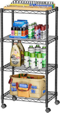 SINGAYE 4 Small Wire Shelves Kitchen Pantry Close Home Organizers and Storage Bathroom Shelf Laundry Room Organization Adjustable Book Metal Garage Shelving Unit