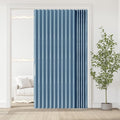 Jilron Accordian Door Curtain, 100% Blackout Folding Magnetic Doorway Curtains,Linen Style Closet Doors,for Room Divider,Privacy Protection（W72 x L78,Blue,1 Panel）