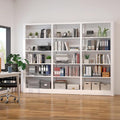 5-Tier Industrial Bookshelf, White Bookcases and Bookshelves,Tall Metal Book Shelf Storage Organizer,Freestanding Bookshelf for Living Room,Home Office (White, Shelf-3)