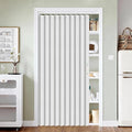 Vatge Door Curtains for Doorways, Accordion Style Curtain for Closet Doors, Temporary Doors for A Room Privacy, 1 Panel with Tieback, W52 x L78, Stone White
