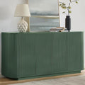 64" Sideboard Buffet Cabinet with Storage, Modern Fluted Accent Credenza with Adjustable Shelves, Wood Media Console Coffee Bar Table for Living Room Kitchen Dining Room, 31.5" H, Green