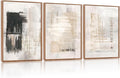HPINUB Modern Abstract Canvas Wall Art Set, (Set of 3,12X16 Inch) Textured Framed Art Prints, Black and White Large Wall Painting,Neutral Minimalist Wall Decor for Living Room, Dining Room, Office