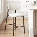 Bar Stools Set of 1, Counter Height bar stools, Kitchen Bar Stools with Backs, Modern Upholstered, Modern Bar Stools with Metal Legs for Kitchen Island, Counter, Beige