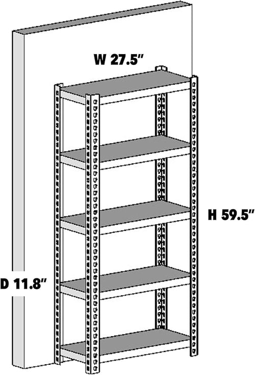 5 Tier Adjustable Steel Powder Coated Rack Storage Shelving with Engineered Wood Shelves. for Indoor Storage in garages, basements, Kitchens, etc. (Pink) 11.8" D x 27.5" W x 59.5" H
