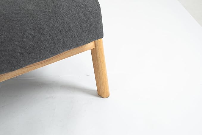KEIKI Mid Century Modern Accent Chair, Comfortable Chair for Bedroom and Living Room, with Wooden Frame and Supportive Waist Pad