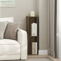 Furinno Fulda Book Shelf, 3-Tier Narrow Bookshelf, Bookcase with 8-in Width Storage Shelf, 9.3 x 7.9 x 31.5, for Living Room, Bedroom, Home Office, Amber Pine