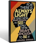 Amanda Gorman Poster Canvas Prints, Poem Amanda Gorman Wall Art The Hill We Climb Poem Poster Inaugural Quote Painting There Is Always Light Art Black History Month Wall Art Decor 16x24 Inch Framed
