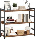 NUMENN Wide Bookshelf, 3 Tier Bookshelves, Home Office Bookcase Shelf Storage Organizer, Free Standing Storage Shelving Unit for Bedroom, Living Room and Home Office, Vintage