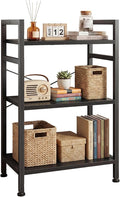 DUMOS 3 Tiers Bookshelf, Classical Book Shelf, Tall Display Shelves in Living Room/Home/Office, Storage Organizer for CDs/Books/Movies, Black