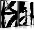 Tocliky Black and White Wall Art Abstract Modern Painting Minimalist Line Canvas Wall Art Decor Black And White Poster Abstract Artwork Prints for Living Room Bedroom 12x16 Inch Unframed Set of 2