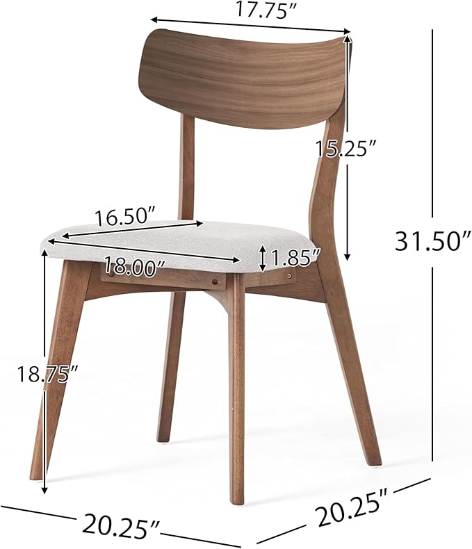 Christopher Knight Home Upholstered Wood Dining Chair,Stylish Designed Dining Room Chair, Accent Armchairs for Living Room (Set of 2),Light Beige