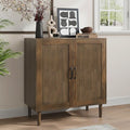 Kiasthome Buffet Cabinet with Wavy Fluted Doors, Sideboard Storage Cabinet with Adjustable Shelves, Modern Wooden Accent Cabinet for Dining Room & Living Space