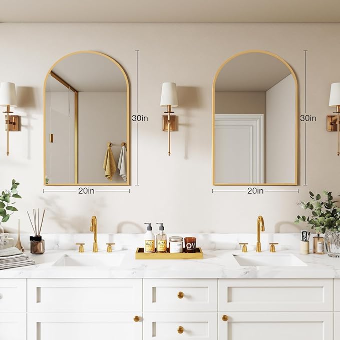 NEWBULIG Bathroom Mirror, Wall Mirror with Aluminum Alloy Thin Frame, Bathroom Mirrors for Over Sink, Bedroom, Living Room, Entryway