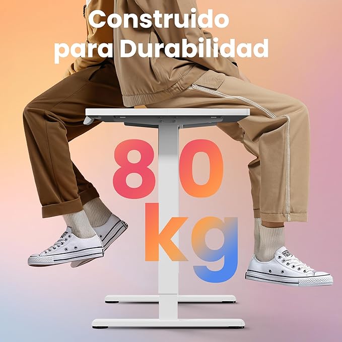 HUANUO 32" Small Electric Standing Desk Adjustable Height, 4 Memory Height Settings, Sit Stand Up Desk for Home Office & Computer Workstation, White
