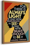Amanda Gorman Poster Canvas Prints Poem Amanda Gorman Wall Art the Hill We Climb Poem Poster Inaugural Painting There Is Always Light Art Black History Month Wall Art Decor 16x24 Inch Wood Framed