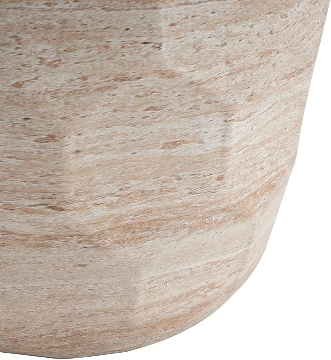 KEVINSPACE Small Side Coffee Table Outdoor MGO Round End Living Room Accent Sofa Bedside Couch Table Bedroom Apartment Indoor 15.25" W x18.25 H Beige Concrete