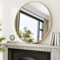 XRAMFY 36 Inch Round Mirror - Circle Mirrors for Bathroom, Entryway and Living Room Wall Decor, Modern Hanging Vanity Mirror, Matte Gold Circle Decorative Wall Mirror