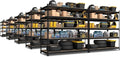 PrimeZone 10 Pack Heavy Duty Storage Shelves - 47"W x 18"D x 71"H 5 Tier Adjustable Garage Storage Shelving, Metal Utility Rack Organizer Shelf Unit for Warehouse Pantry Closet Kitchen Basement, Black